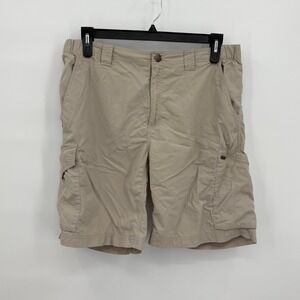 Columbia Omni-Shade Mens Cargo Shorts Tan Khaki 36W 10L Hiking Outdoor Ripstop
